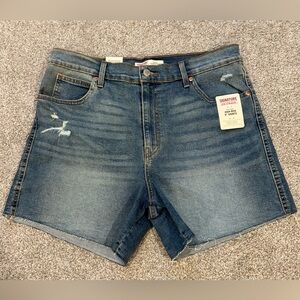 Signature by Levi Strauss Heritage Women’s High-Rise Distressed Blue Jean Shorts